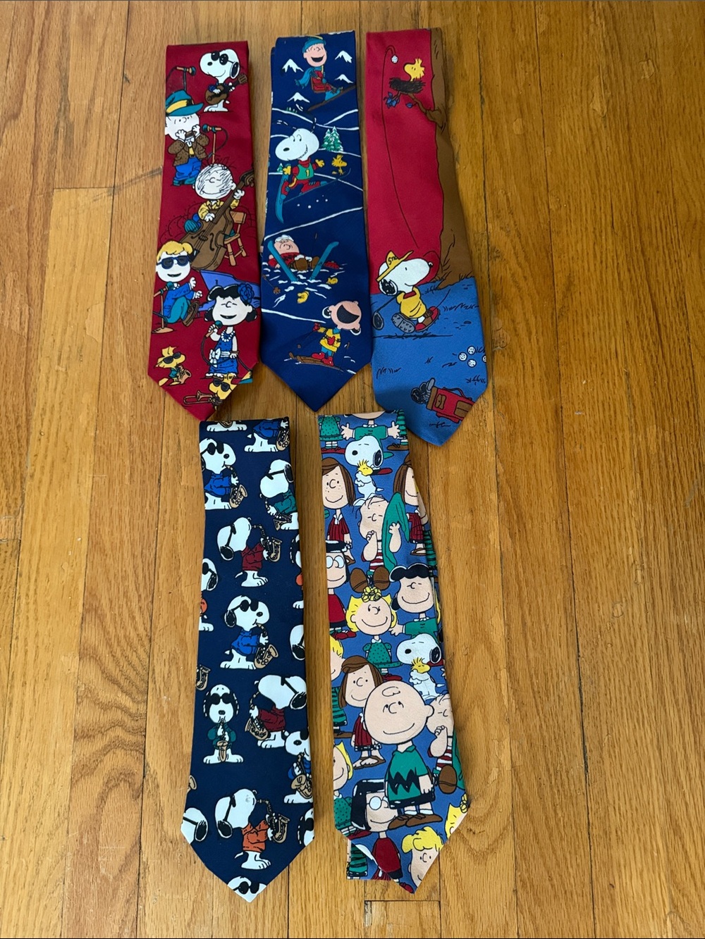 Peanuts Men's Ties in Red, Navy Blue, Royal Blue & Multicolor